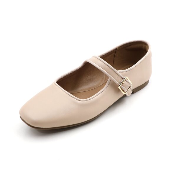 Natural Cushioned Insole Classic Mary Jane Ballet Flat Adjustable Ankle Strap - Picture 10 of 11